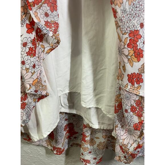 NATURAL LIFE Dress Maxi Boho V-Neck Flutter Sleeve Tiered Skirt Removable Slip - Picture 9 of 14